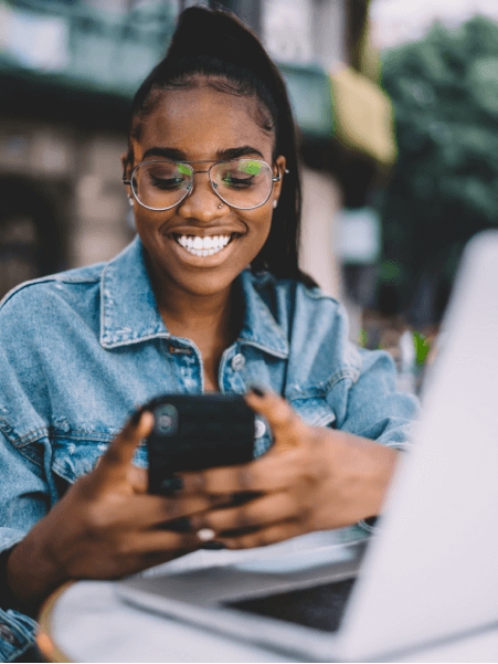 woman using phone
