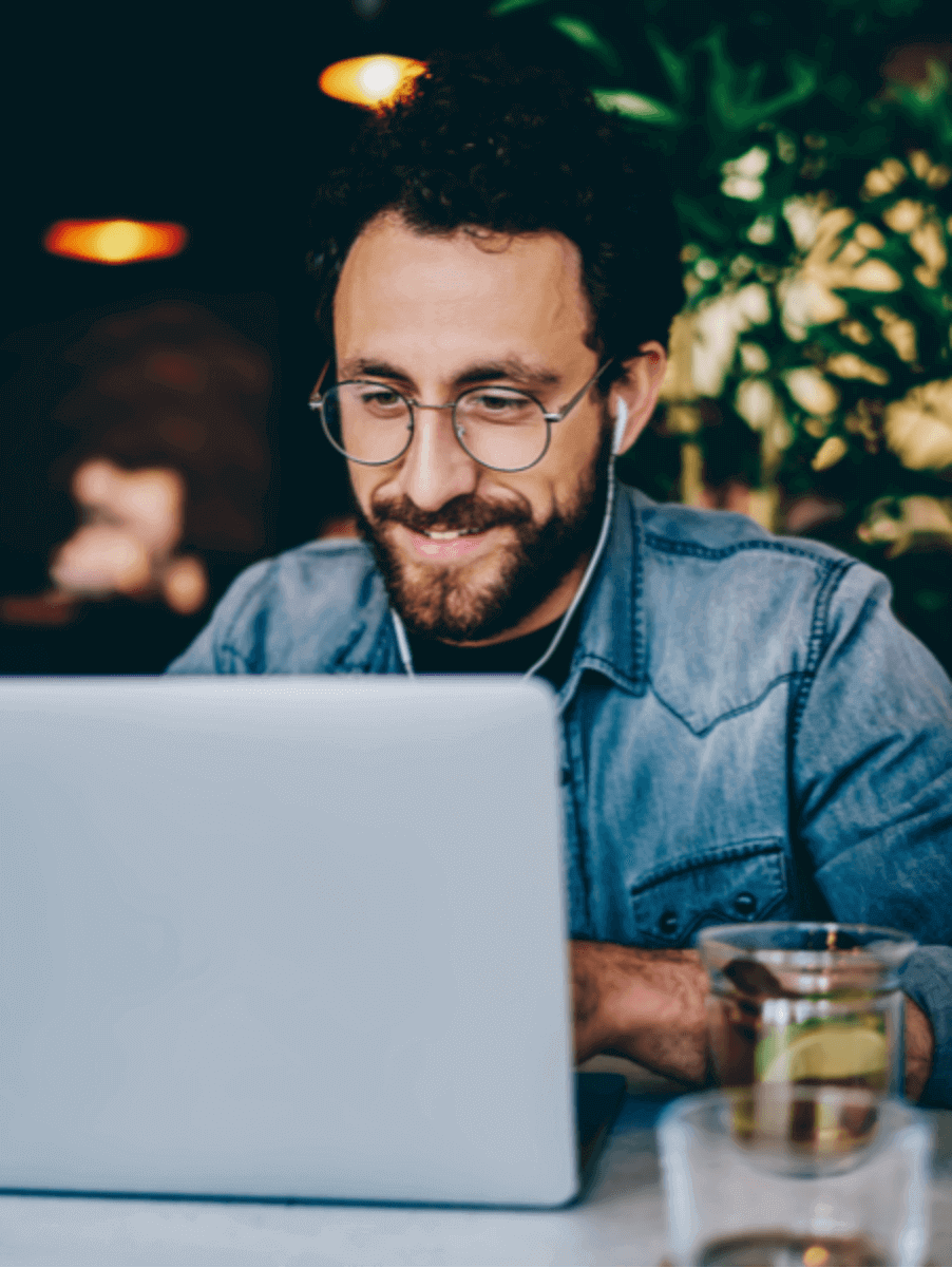 man using laptop